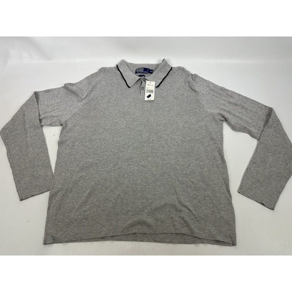 Polo Ralph Lauren Long Sleeve Pima Soft Touch Polo Shirt Size‎ XXL Gray NWT